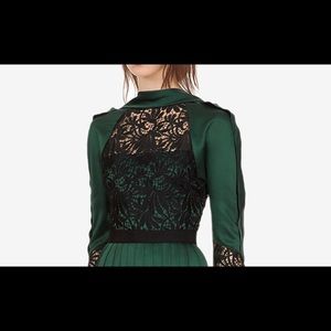 Self-Portrait Green and Black Lace Maxi Dress